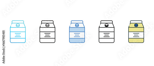 Milk Pack icon design with white background stock illustration