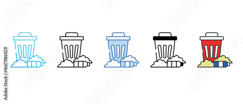 Rubbish icon design with white background stock illustration