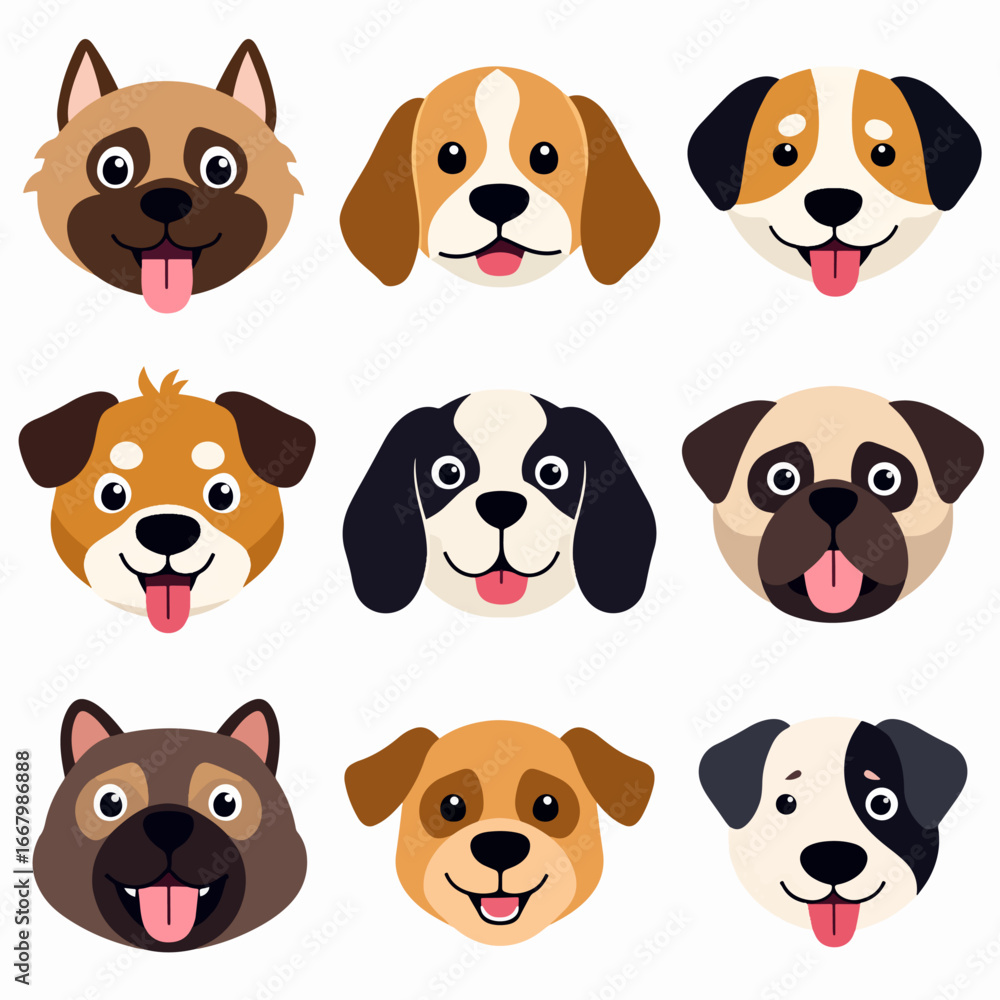 Obraz premium Funny cartoon cat and animal collection set vector illustration icon