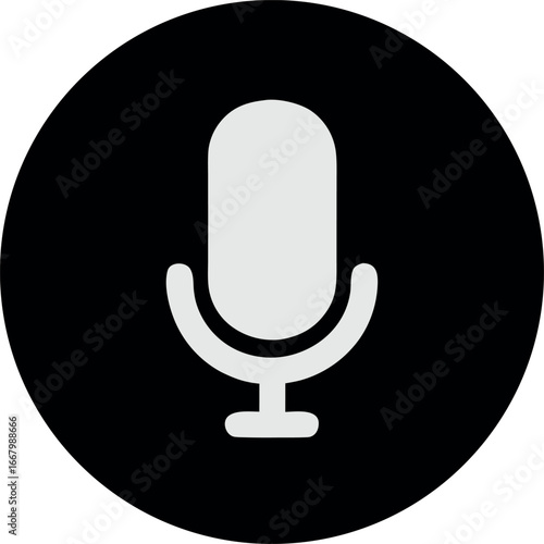 Microphone silhouette icon vector illustration