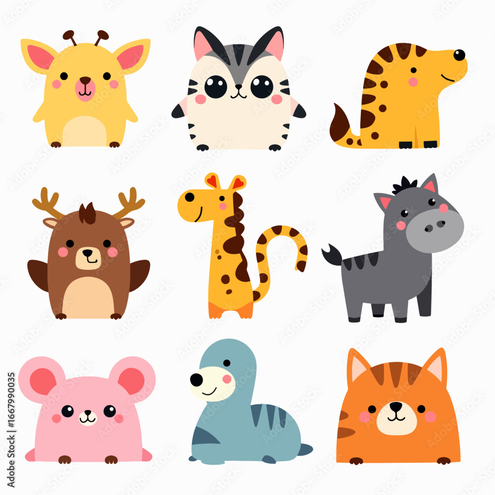 Fototapeta premium set of cartoon animals