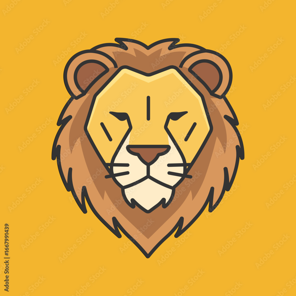 Obraz premium lion head vector illustration