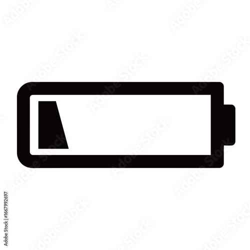 black and white silhouette vector of battery icon with white background