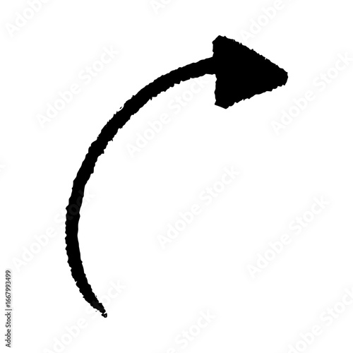 Curved Arrow Graphic with Brush Texture.