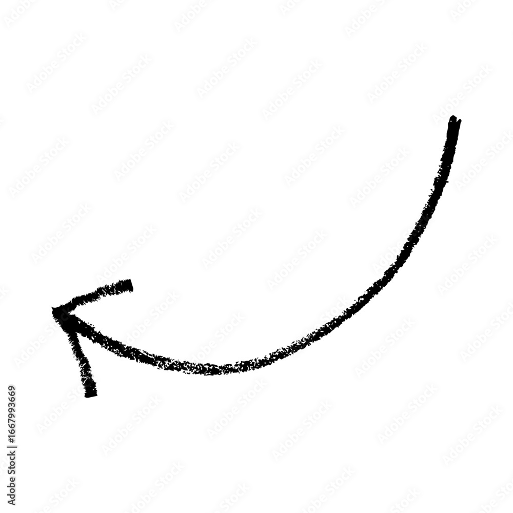 Fototapeta premium Curved arrow pointing left direction.