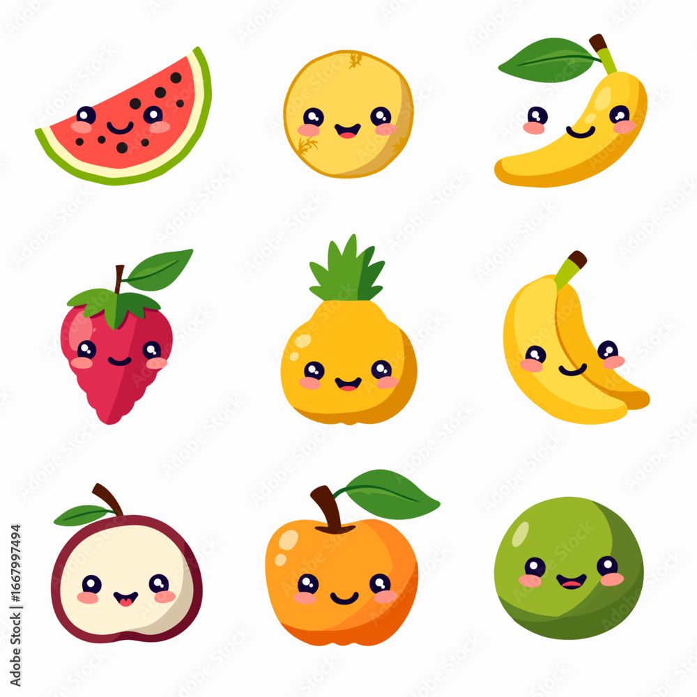 custom made wallpaper toronto digitalFunny cartoon fruits and vegetables are a cute and fun vector set of food characters illustration