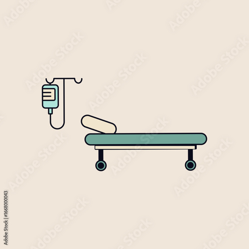 serum and patient bed vector