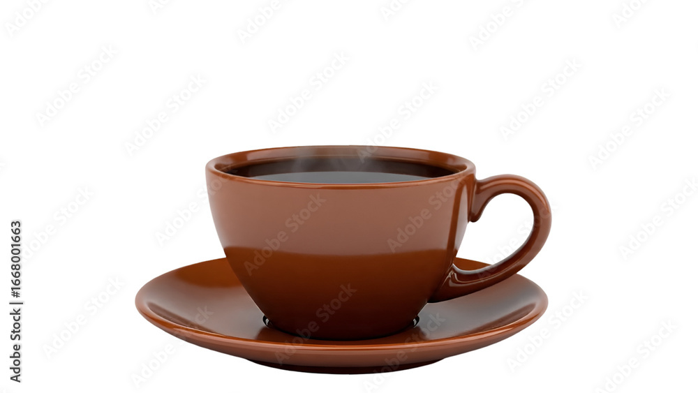 Obraz premium Hot Coffee Cup with Steam Beverage Concept Isolated