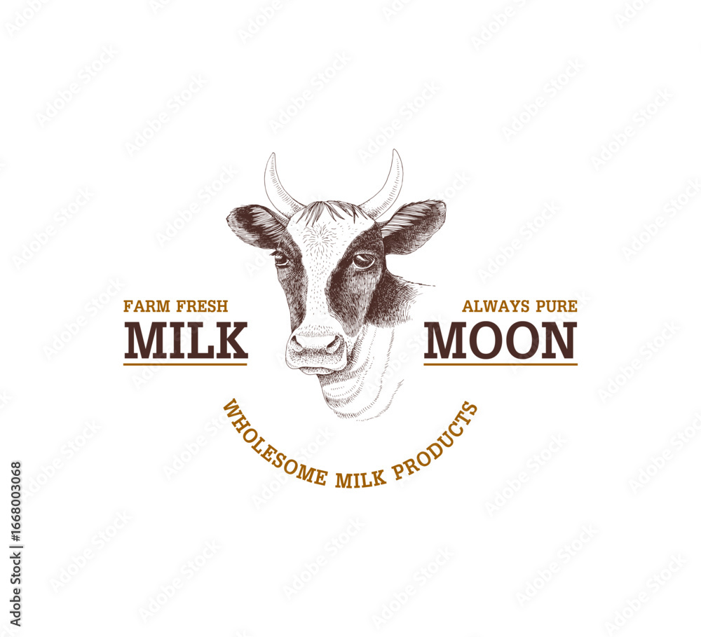 Fototapeta premium Vector logo for milk farm products