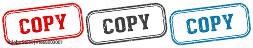 copy stamp. copy rectangular stamp set isolated on white background