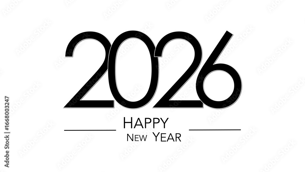 Fototapeta premium 2026 Happy New Year Text
