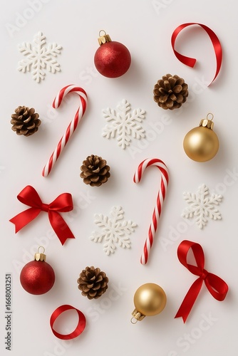 Christmas Tree Celebration Elements on White Background
