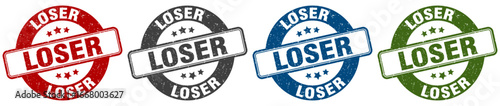 loser stamp. loser round stamp set isolated on white background
