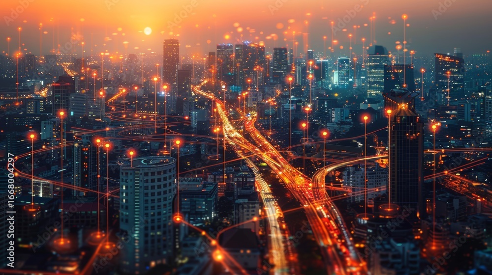 Fototapeta premium Key milestones and objectives for a successful strategic digital transformation roadmap