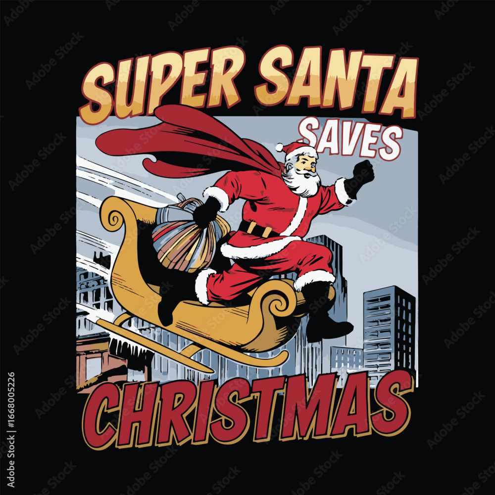 Obraz premium Comic christmas t shirt
