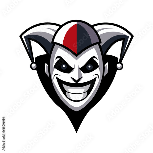 Flat a joker head logo icon vector illustration design