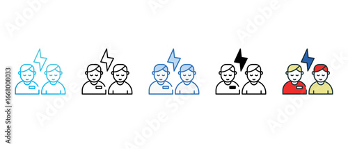 Conflict icon design with white background stock illustration