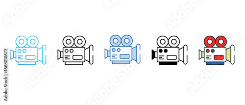 Video Camera icon design with white background stock illustration