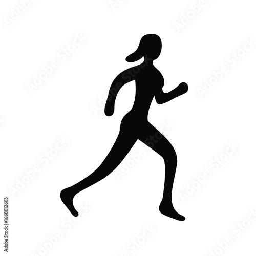 Silhouette of a woman in motion running with grace and athleticism