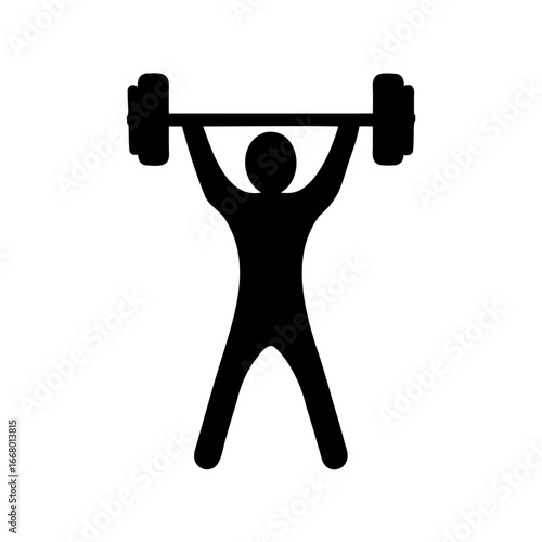 Silhouette of a person lifting a barbell overhead with confidence and strength