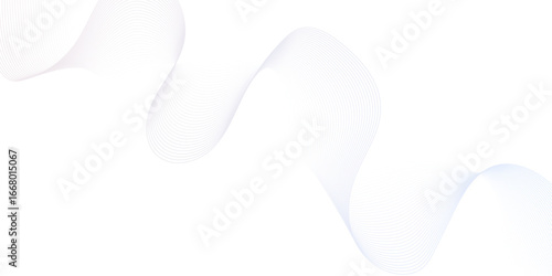 Dynamic minimal smoke wave sound line. Abstract glowing white blend line smooth flow soundwave curve energy gradient vector futuristic digital outline line science design.	