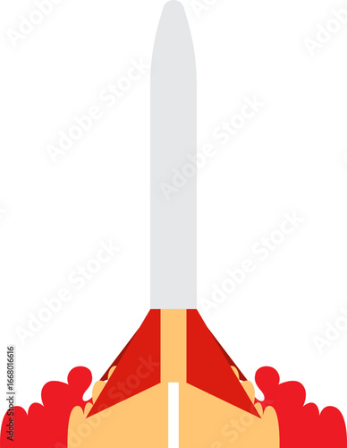 Illustration of a Rocket Launching into Space