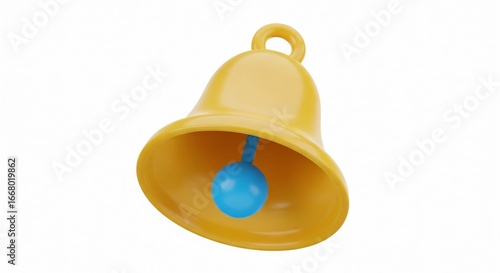 Shiny golden notification bell icon, ready to alert and inform for updates
