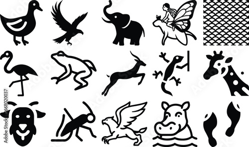 wild animals silhouettes