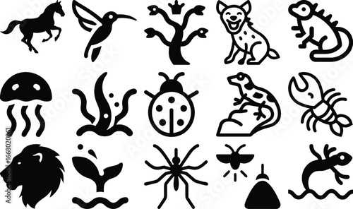 vector silhouettes of animals
