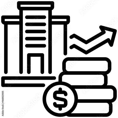 growth investment icon isolated on white background. vector illustration icon for Investment and Financial Innovations