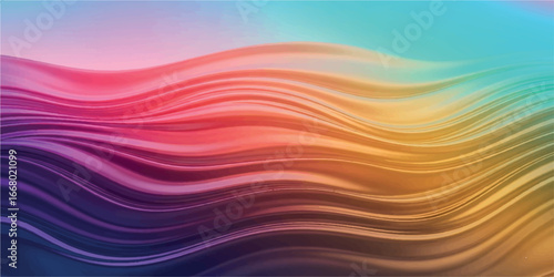Smooth, flowing waves of rainbow colors blending seamlessly, creating a vibrant and soothing abstract background
