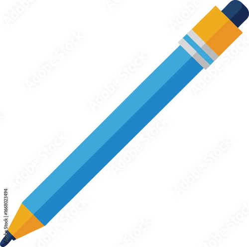 blue pencil isolated on white