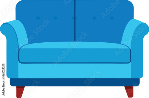 red sofa isolated on white background