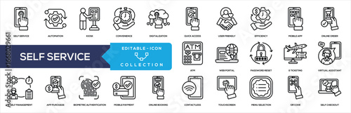 Self Service Line Icon Collection