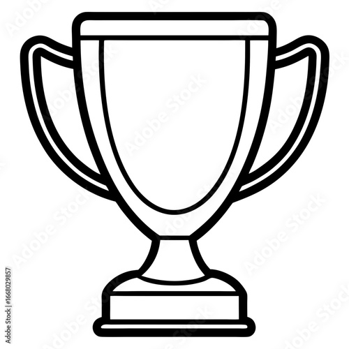 Golden Trophy Outline Vector Art