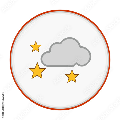 Night Cloudy Vector Icon
