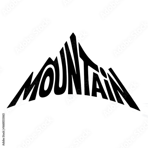 Bold mountain logo design featuring stylized peak and clear lettering for outdoor enthusiasts and adventure lovers