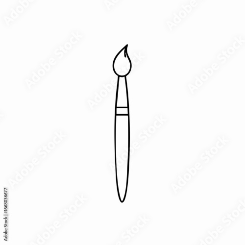 Simple Black Outline of a Paintbrush for Artistic Creativity
