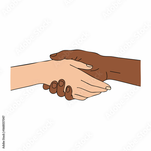 Diverse hands clasped in unity, symbolizing partnership and cooperation