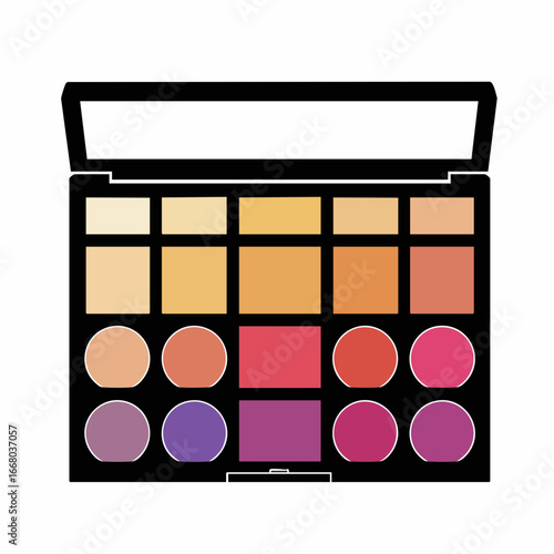 Colorful Makeup Palette with Various Shades for Eyes and Cheeks