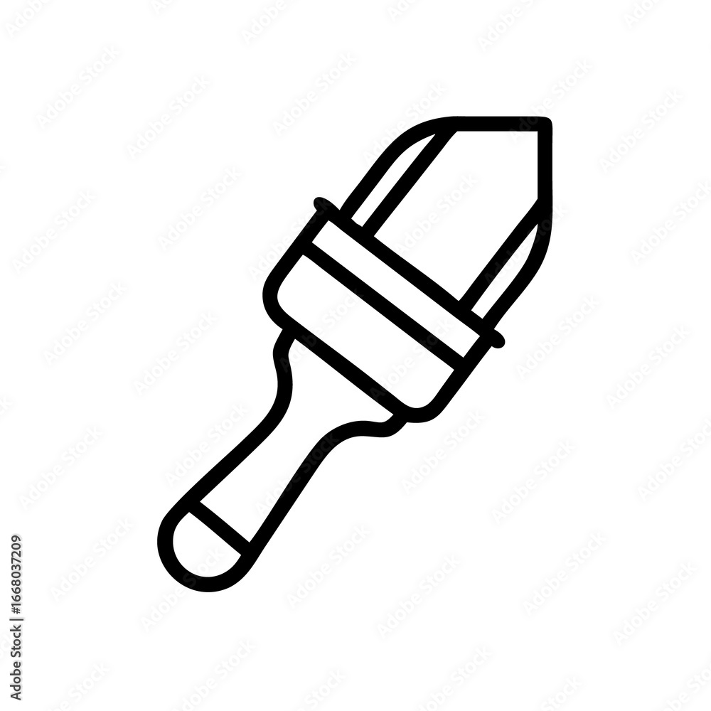 Fototapeta premium Paint brush icon vector illustration for painting and artistic design projects and creative work tools on transparent background