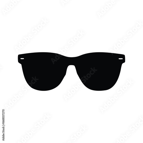 Sleek black sunglasses with a classic and modern design on a white background, Black sunglass for boys silhouette vector illustration