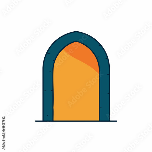 Simple Cartoon Archway with Warm Interior Light