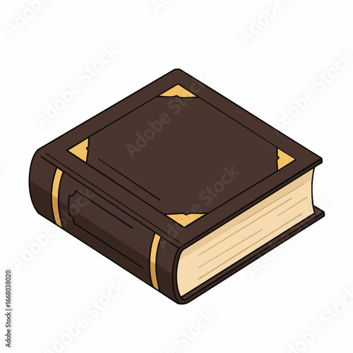 An Ornate Dark Brown Book with Golden Accents