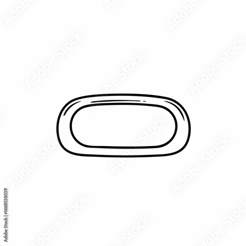 Simple Black Outline of a Rounded Rectangular Shape