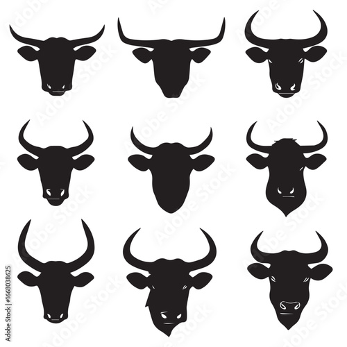 set of cow head