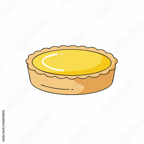 Golden Egg Tart Pastry Illustration: Delicate Crust, Creamy Filling