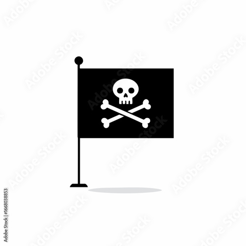 Jolly Roger Desk Flag: Skull and Crossbones Icon