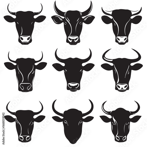 set of cow head