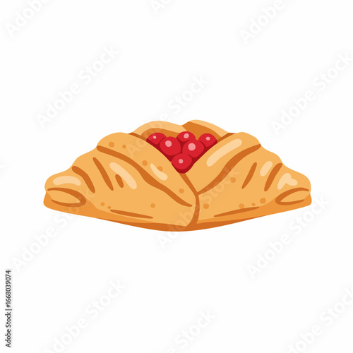 A Delectable Croissant Filled with Vibrant Berries